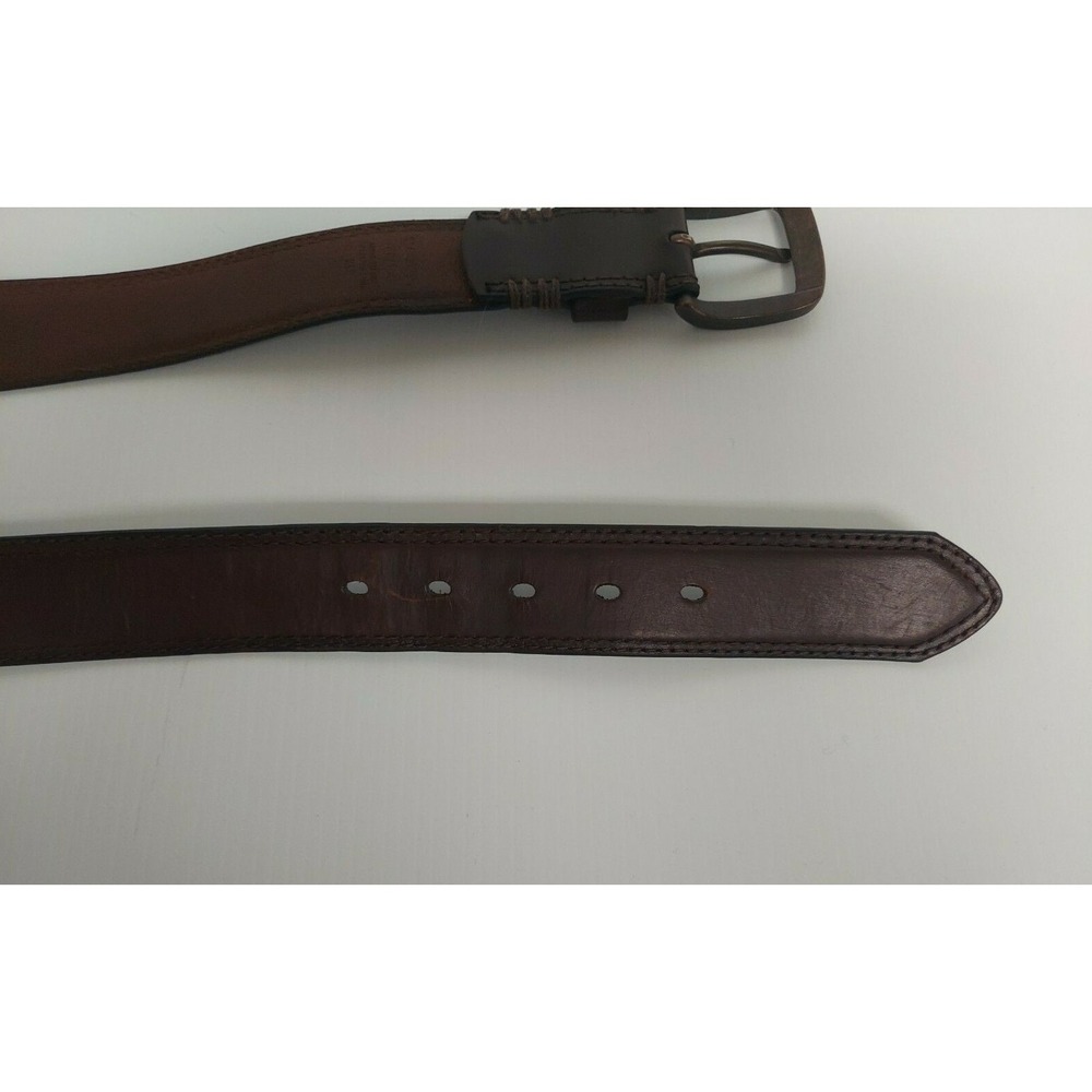 Columbia Leather Casual Belt Men's Size 40 Brown Metal Buckle‎